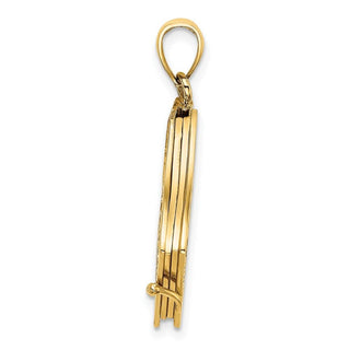 14k Yellow Gold 3-D w/Moveable Pages The Lord Is My Shepherd(Psalm 23) Pendant