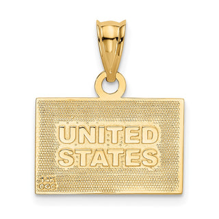 14k Yellow Gold Enameled United States Flag Pendant