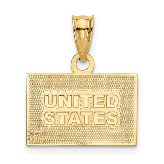 14k Yellow Gold Enameled United States Flag Pendant