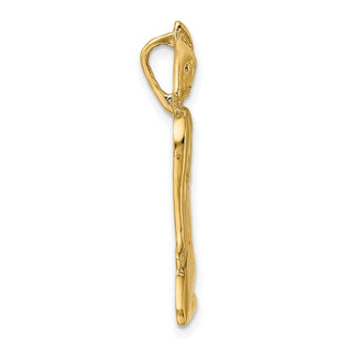14k Yellow Gold 2-D Marco Island Cat w/Hidden Bail Charm