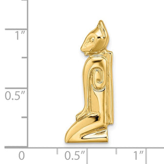 14k Yellow Gold 2-D Marco Island Cat w/Hidden Bail Charm