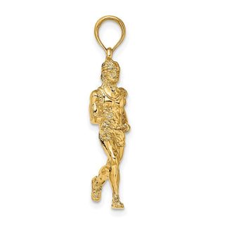 14k Yellow Gold 3-D Polished Runner Pendant