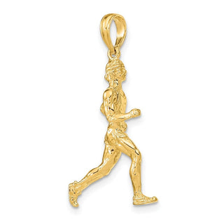14k Yellow Gold 3-D Polished Runner Pendant