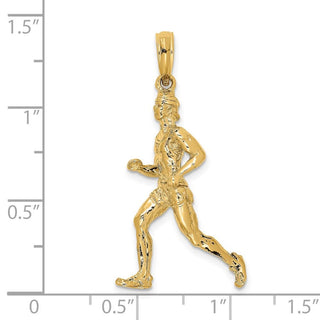 14k Yellow Gold 3-D Polished Runner Pendant