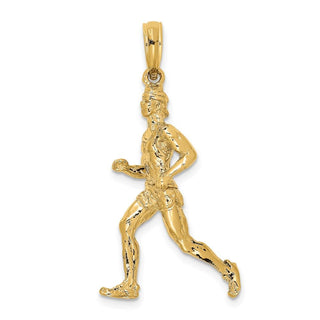 14k Yellow Gold 3-D Polished Runner Pendant