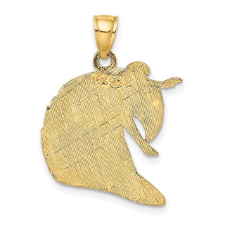 14k Yellow Gold Polished Surfer and Wave Pendant
