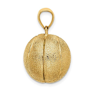 14k Yellow Gold 3-D Textured Basketball Pendant