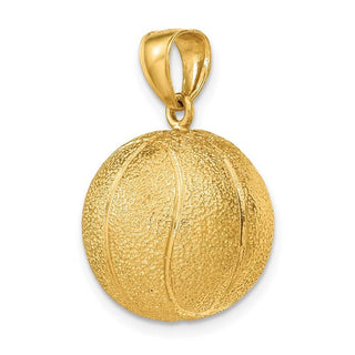 14k Yellow Gold 3-D Textured Basketball Pendant