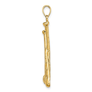 14k Yellow Gold 2-D Baseball Bats and Ball Pendant