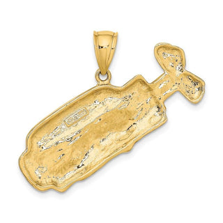 14k Yellow Gold 2-D Polished Golf Bag Pendant