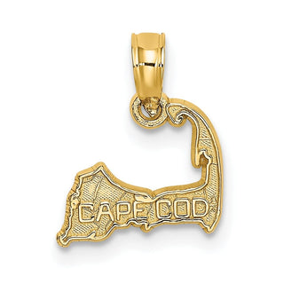 14k Yellow Gold CAPE COD Map Pendant K8781