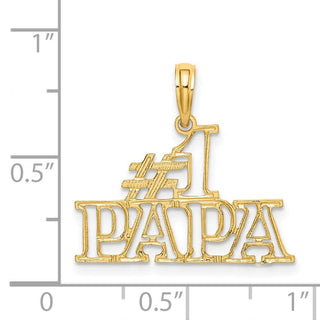 14k Yellow Gold #1 Papa Cut-Out Pendant