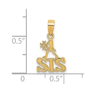 14k Yellow Gold Polished #1 Sis Pendant