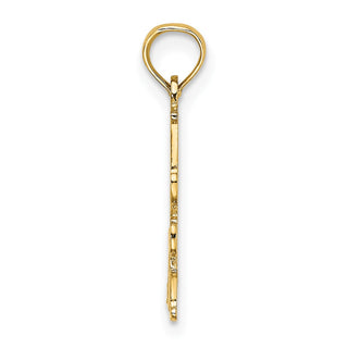 14k Yellow Gold Polished and Engraved #1 Step Mom Pendant