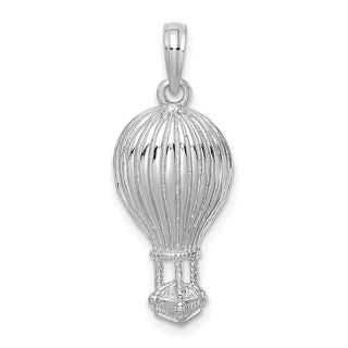 14k White Gold Polished Hot Air Ballon Pendant