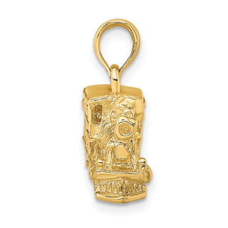 14k Yellow Gold 3-D Engine Train Pendant