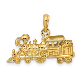 14k Yellow Gold 3-D Engine Train Pendant