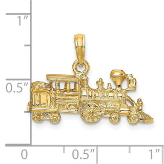 14k Yellow Gold 3-D Engine Train Pendant