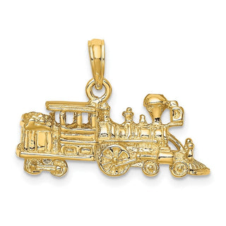 14k Yellow Gold 3-D Engine Train Pendant