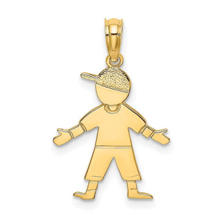 14k Yellow Gold Boy w/Baseball Cap Pendant