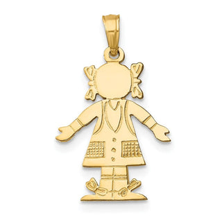 14k Yellow Gold Girl Pendant K8936