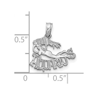 14k White Gold AQUARIUS Pendant
