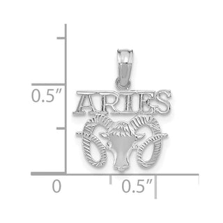 14k White Gold ARIES Pendant