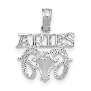 14k White Gold ARIES Pendant