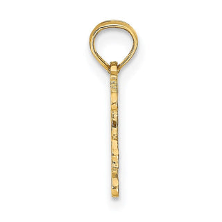 14k Yellow Gold Engraved and Block Taurus Pendant