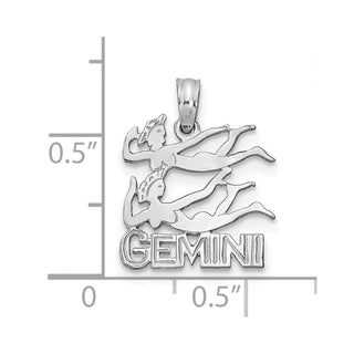 14k White Gold GEMINI Pendant