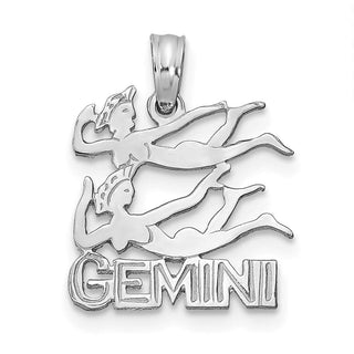 14k White Gold GEMINI Pendant