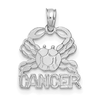 14k White Gold CANCER Pendant