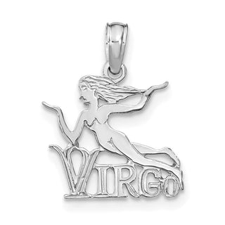 14k White Gold VIRGO Pendant