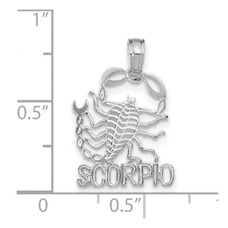 14k White Gold SCORPIO Pendant