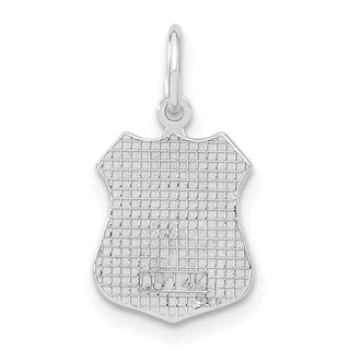 14K White Gold Police Badge Charm