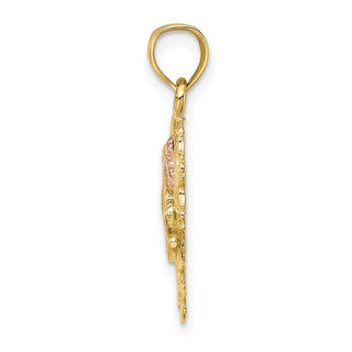 14k Yellow and Rose Gold w/ Rhodium Mom and Heart Pendant