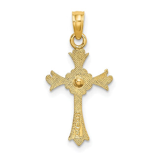 14k Two-tone Gold Cross with Heart Pendant K9095