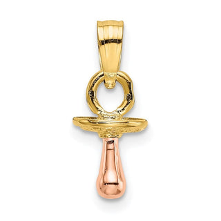 14k Two-Tone Gold 3-D Pacifier Pendant