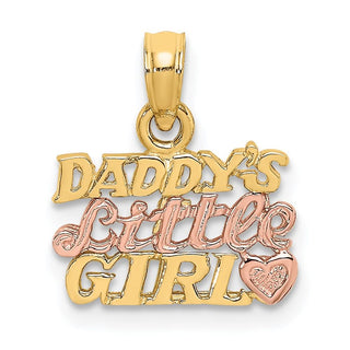 14k Yellow and Rose Gold Daddys Little Girl Pendant