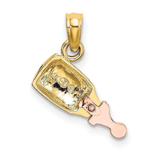 14k Two-Tone Gold Baby Bottle Pendant