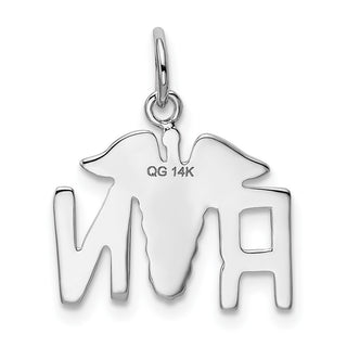 14k White Gold RN Charm K913