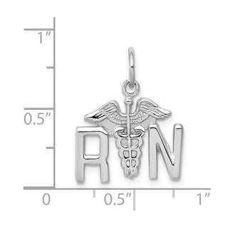 14k White Gold RN Charm K913