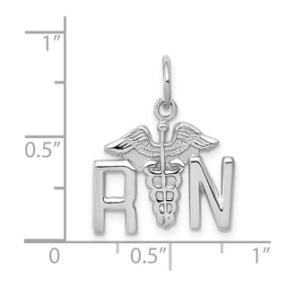 14k White Gold RN Charm K913