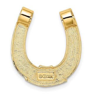 14k Yellow Gold w/Rhodium-Plated Horseshoe Pendant K9175