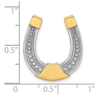 14k Yellow Gold w/Rhodium-Plated Horseshoe Pendant K9175