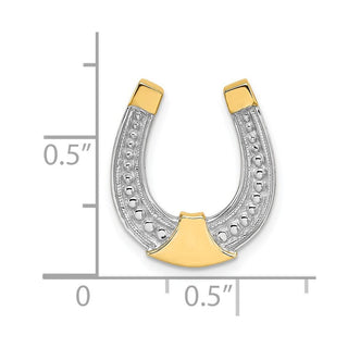14k Yellow Gold w/Rhodium-Plated Horseshoe Pendant K9176