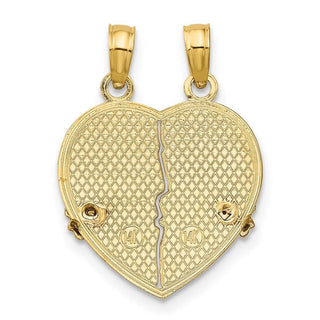 14k Two-Tone Gold Big Sis-Lil Breakable Heart Pendant