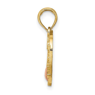 14k Two-tone Gold Heart w/#1 Mother Pendant