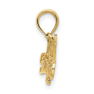 14k Yellow Gold I Love My Firefighter Pendant K925