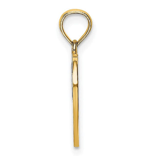 14k Yellow Gold w/ Rhodium-Plated Mom and Angle Heart Pendant
